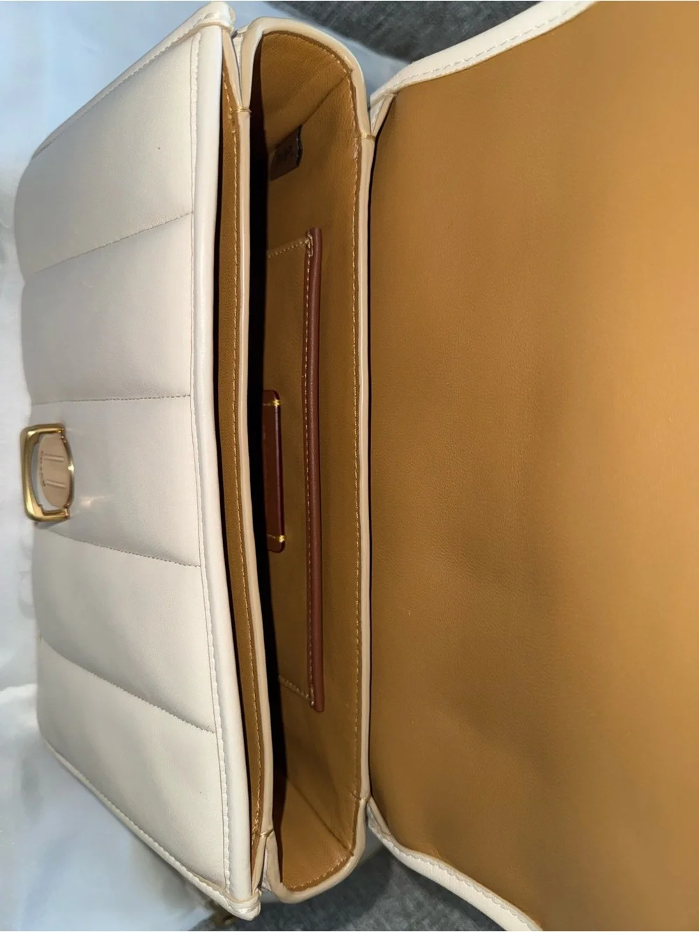 Coach Quilted Leather Shoulder Bag in Chalk with Signature 'C' Lock C7725